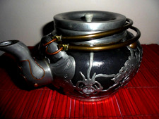 Chinese Pewter & black Ceramic