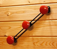 VINTAGE 40cm Mid Century Coat Hooks - French Metal Hanger Wall Decor Sputnik