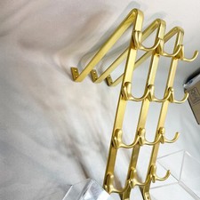 Lot of 3 Brass Wall Hat Rack Hook Nautical Wall Rack 4 Hooks Per Rack