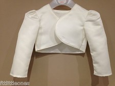 BABY GIRLS LONG SLEEVED BOLERO JACKET,WHITE/IVORY,CHRISTENING,WEDDING,SHRUG