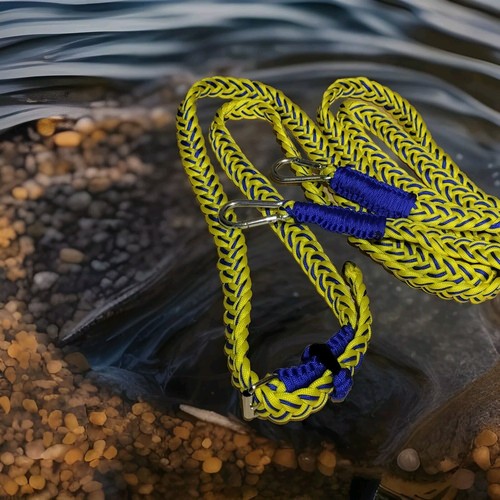 Driving reins blue and yellow - reins,