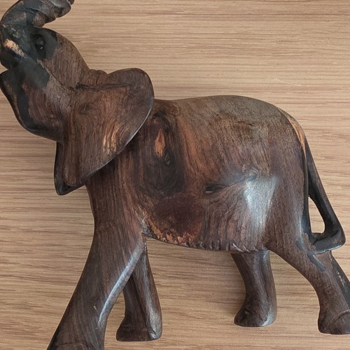 Hand carved wooden elephant - carved,