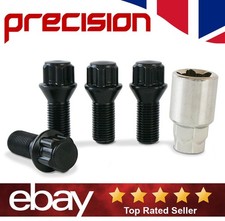 Black Locking Wheel Nuts Bolts for Skoda with Aftermarket Alloys