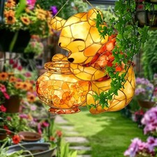 Winnie the Pooh Yellow Bear Honey Pot Suncatcher Stained Glass Effect Decor Gift