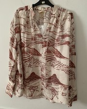 H&M Conscious Studio Trend Silk Blend Blouse Size Uk 12 Rrp £79.00