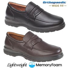 MENS WIDE FIT WALKING SHOES DRIVING SOFT ORTHOPAEDIC SLIP ON COMFORT CASUAL SHOE