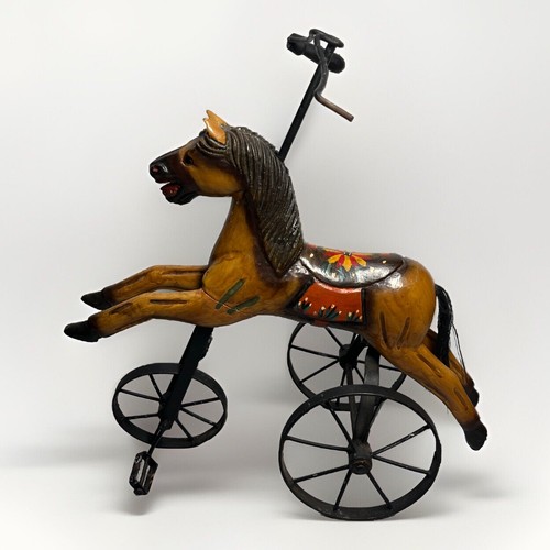 Antique wooden horse tricycle - wooden,