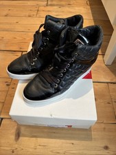 Hogl Black Patent Trainer Ankle Boot Built In Wedge Aldford Size 5.5