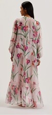 Ted Baker Etakk Floral-print Woven Maxi Cover-up Dress Size S Uk 8-10 New BNWT
