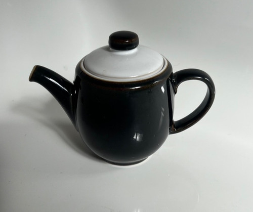 Denby jet black small teapot - black,