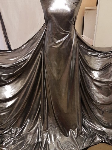 Silver black wet look - 1m,