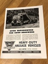 1950 double sided advert - heavy duty haulage vehicles & concrete mixers