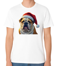 English Bulldog Santa Hat
