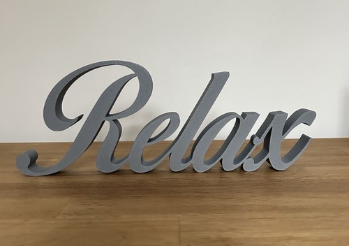 Grey relax word ornament sign - word,