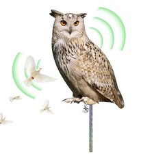 Outdoor Bird Scarer Plastic Owl Scarecrow Rotating Head Owl Prowler Decoy  