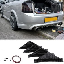 For Vauxhall Opel Vectra Carbon Curved Rear Bumper Diffuser Spoiler Splitter Fin
