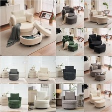 Soft Fabric Sofa Armchair Cuddle Chair Swivel Plush Soft Chairs Cushion Pillow