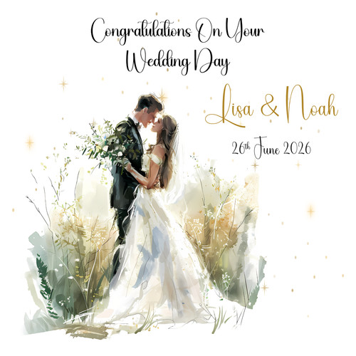 Personalised wedding card - personalised,