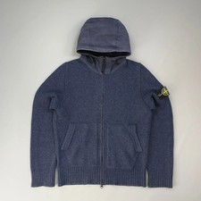 Stone Island Blue AW12 Contrast Hood Zip-Through Cardigan Jacket