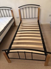 Single Bed Frame Wood Black