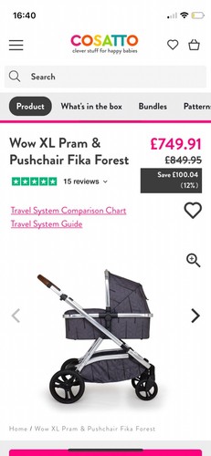 Cosatto wow double pram - wow,