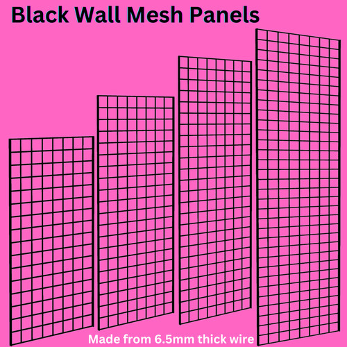 Black grid wall panels extra - black,