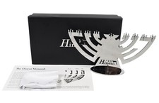 Hineni Menorah Elegant Metal Hanukkah Candle Holder Inc Candles