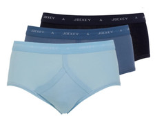 Jockey CLASSIC Y-Front Brief - 3 Pack  Blue mix size  Large 36 Inch Waist