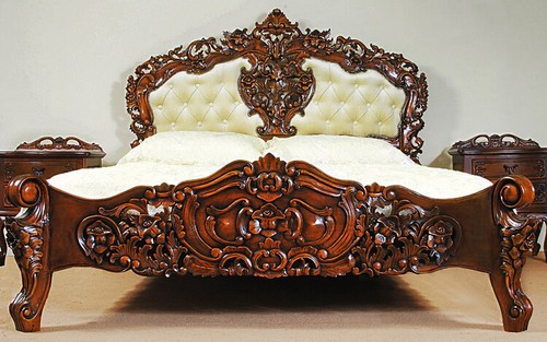 Double rococo bed 4ft6 - double,