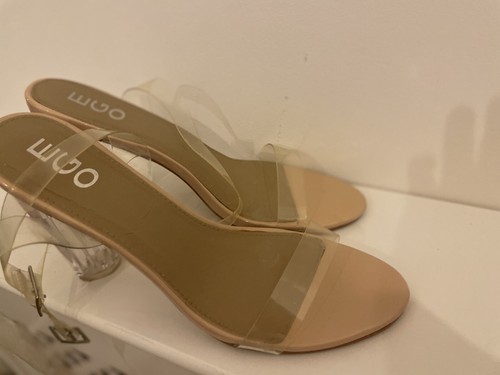Nude perspex strappy - , heels