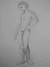 Pencil drawing of a standing