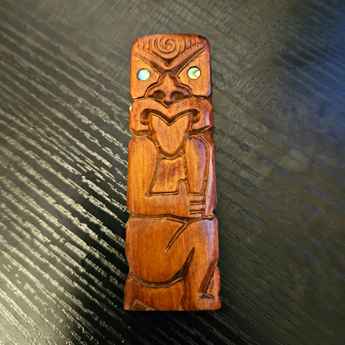 Carved wooden tiki - carved,