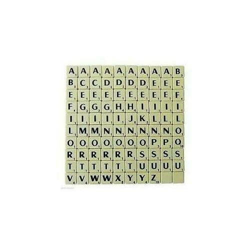 Tiles ivory black letters full - letters,