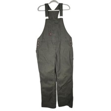 Dickies Bib Overalls Mens Large Green Utility Workwear Carpenter Pockets 31x40