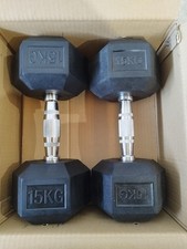 2 x 15kg Hex Dumbells Dumbbell