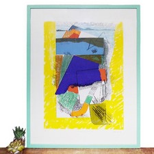 Vintage Abstract Screen Print Framed Signed Original Limited Edition 1970s Art