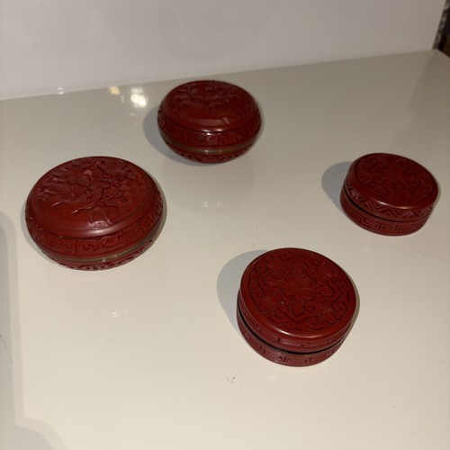 Chinese carved red cinnabar