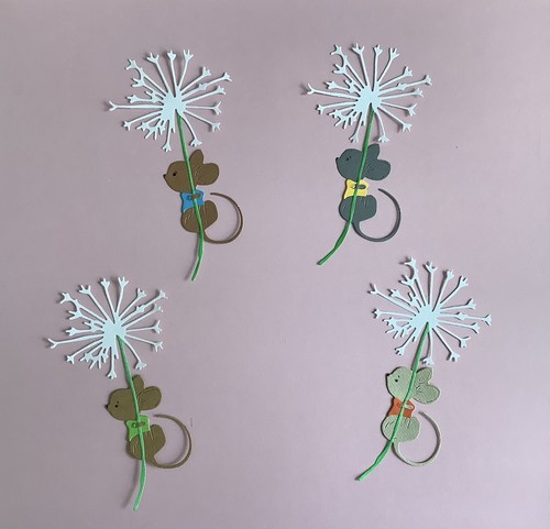Mouse dandelion die cuts - mouse, on