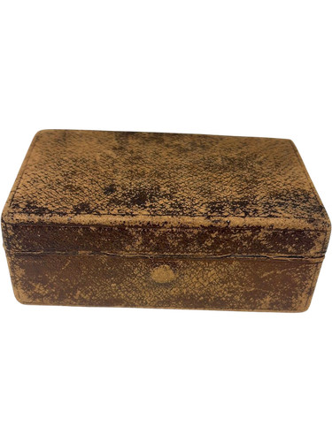 Antique leather jewellery - leather, box