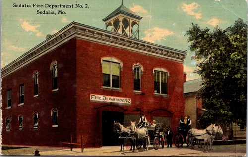 Postcard missouri sedalia - postcard, fire
