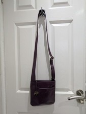 Radley crossbody handbag, purple leather, adjustable strap, new