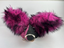 Dino Mask w/ Moving Jaw Fur Big Ears Pink Black Gray Furry Cosplay Costume
