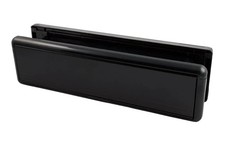 10" UPVC Door Letterbox, Letterplate - Black Letter Box - Midrail (40mm-80mm)