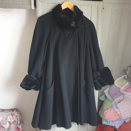 Vtg 80s wallis black coat - vtg,