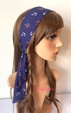 Nautical Headband Bandana Headscarf Anchor Scarf Sailor Hairband Hair Tie Band