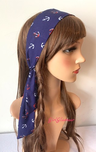Nautical headband bandana - nautical,