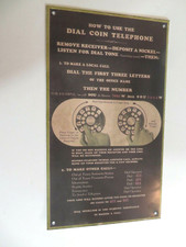 3 Slot Payphone Antique Telephone Bell systems 1920 Wood phonebooth Tin Sign