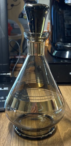 Art deco small decanter brown - art,