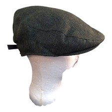 Green Flat Cap Medium Mens Hat. Corduroy Trim. Nice Gentlemens Flat Cap Green...