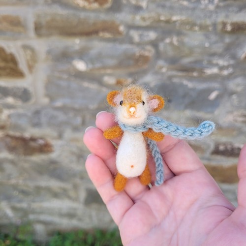 Handmade needle felted mouse - handmade,